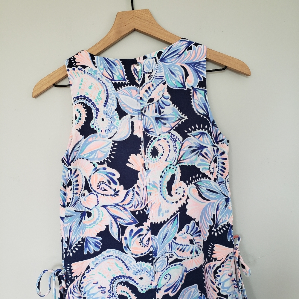 Lilly Pulitzer Donna Shift Romper Blue Pink Sz 00 - Picture 3 of 9